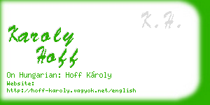 karoly hoff business card